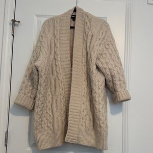 Express Beige Cable Knit Cardigan